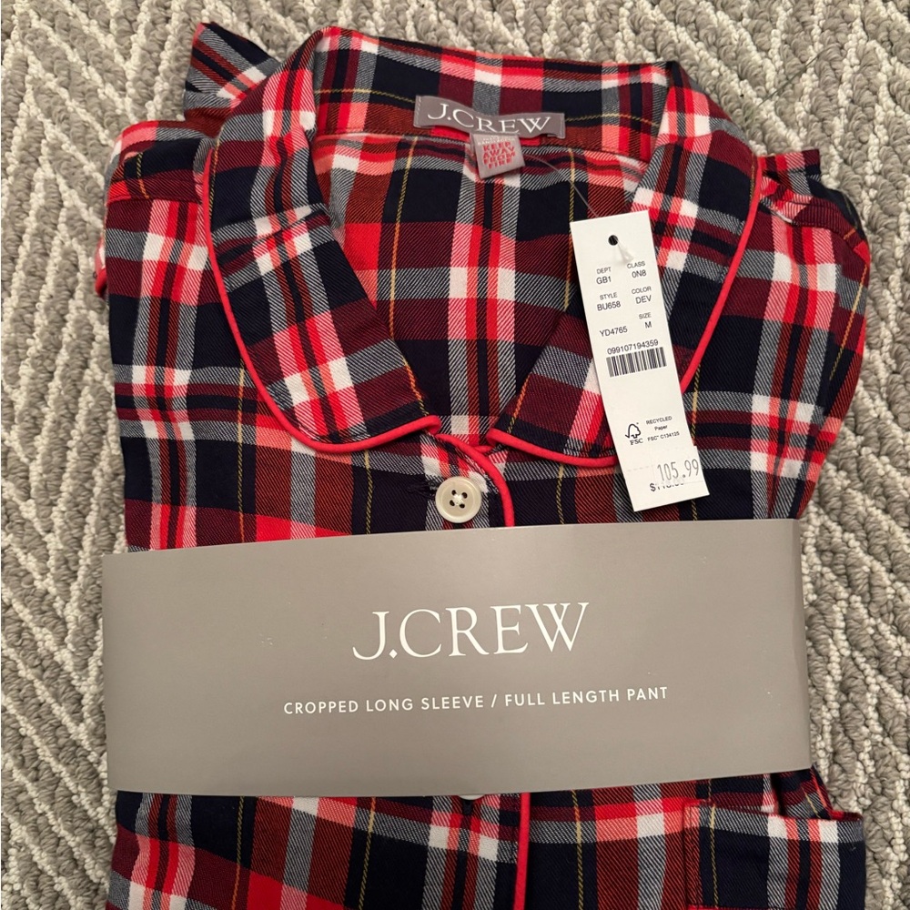 Women’s J.crew flannel pajama set. Size M